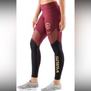 Virus Women's Maroon and Black Performance Leggings M